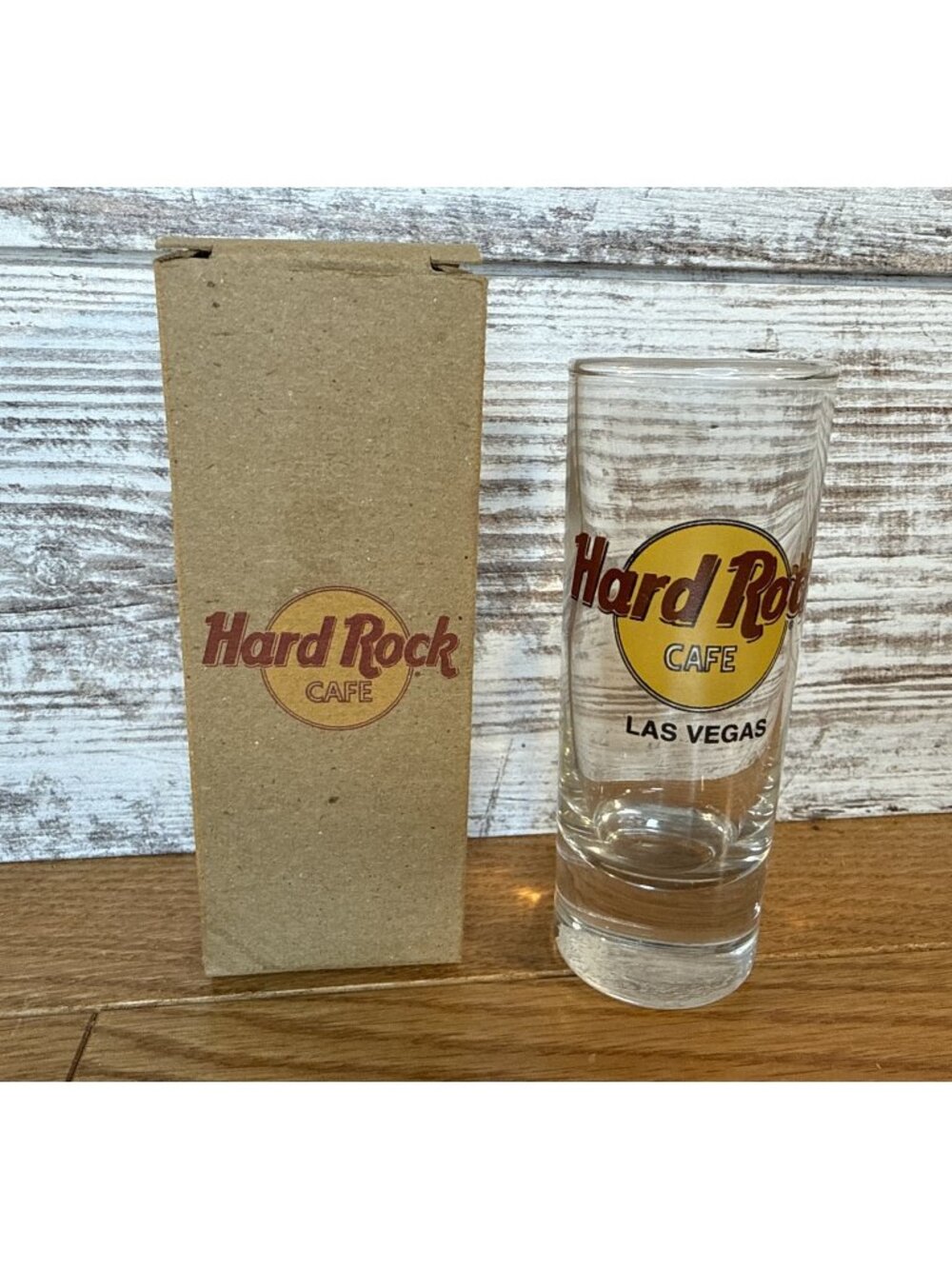 Hard Rock Cafe 4" Tall Shot Glass  - Las Vegas - With Original Box